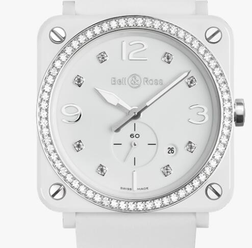 Replica Bell and Ross brs Watch BR S WHITE CERAMIC DIAMONDS